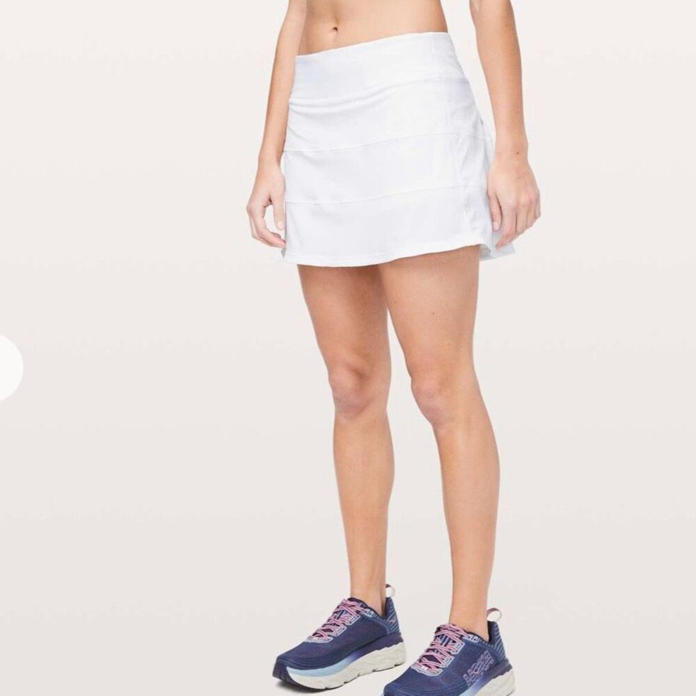 Lululemon Pace Rival Skirt Skort (Tall)15" White Size 14 tennis Pickelball